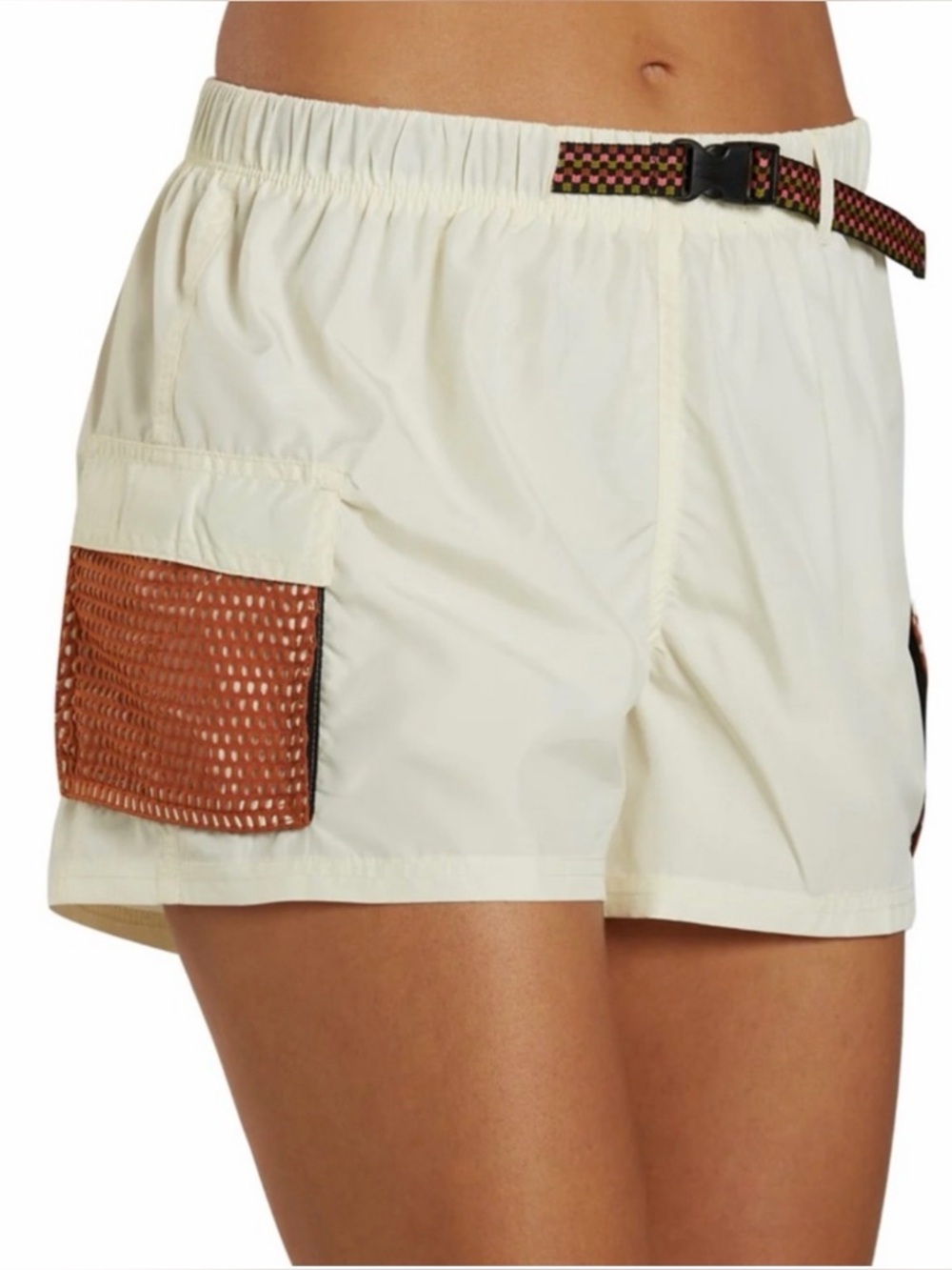 NWT Nike Women's Voyage Cargo Athletic Swim Shorts with Pockets and Mesh Accents
